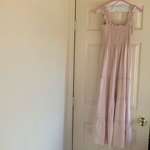 Quince 100% European Linen Smocked Midi Dress